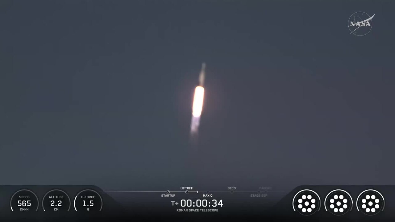 Launch of the Roman Space Telescope (NASA livestream).webm