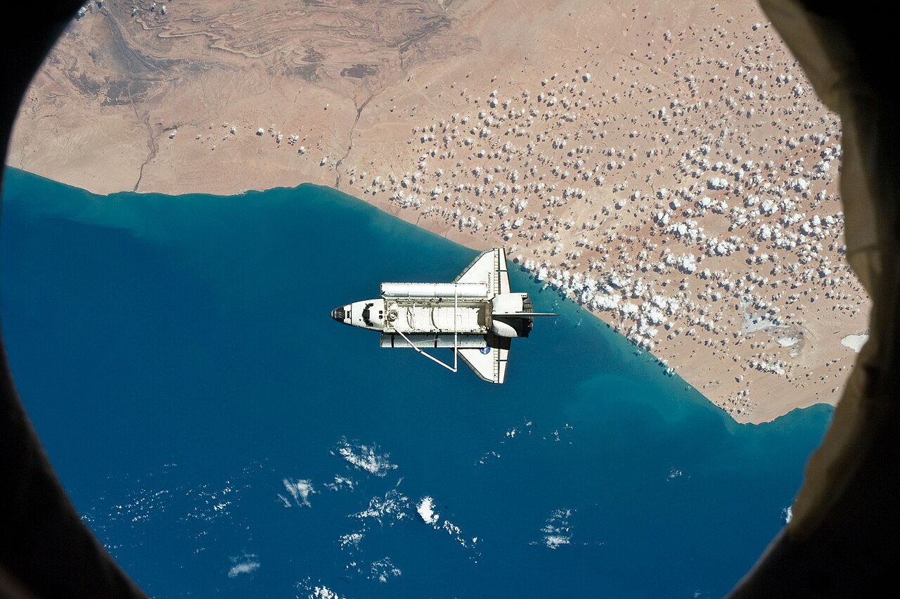 Space Shuttle Discovery Over Tarfaya in Morocco - NASA International Space Station 03-07-11