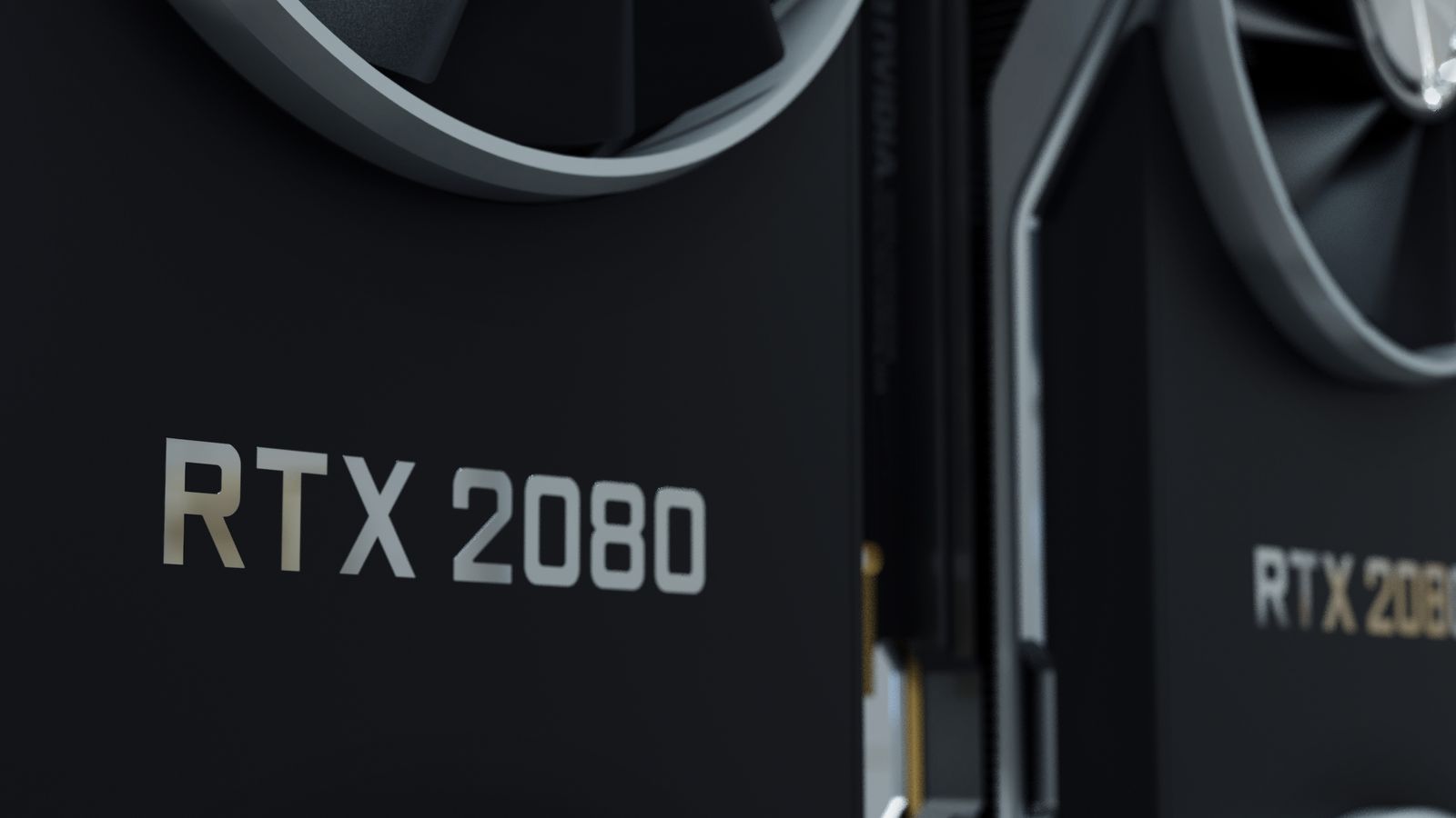 Close-up image of an RTX 2080 GPU, highlighting modern and sleek design.