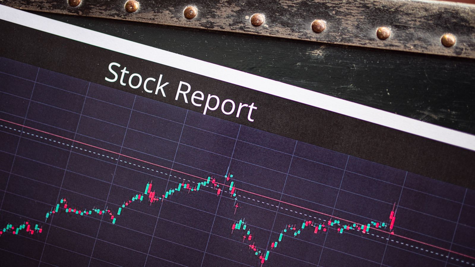 Detailed view of a stock report displaying a market performance graph with data trends.