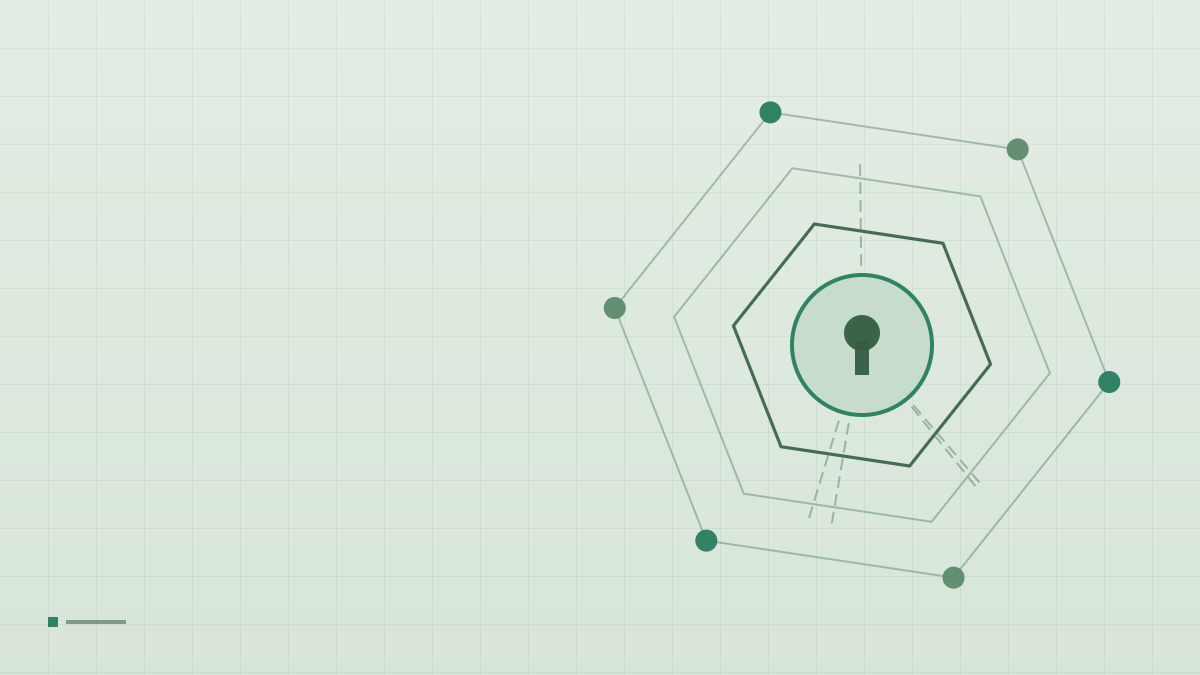 WORLDTECH illustration for the Cybersecurity story "ABB Ability Edgenius": abstract concentric protective hexagonal rings. Not a photograph of the event.